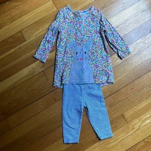 Mini Boden Appliqué Bunny Tunic and Legging Set, 6-12 months